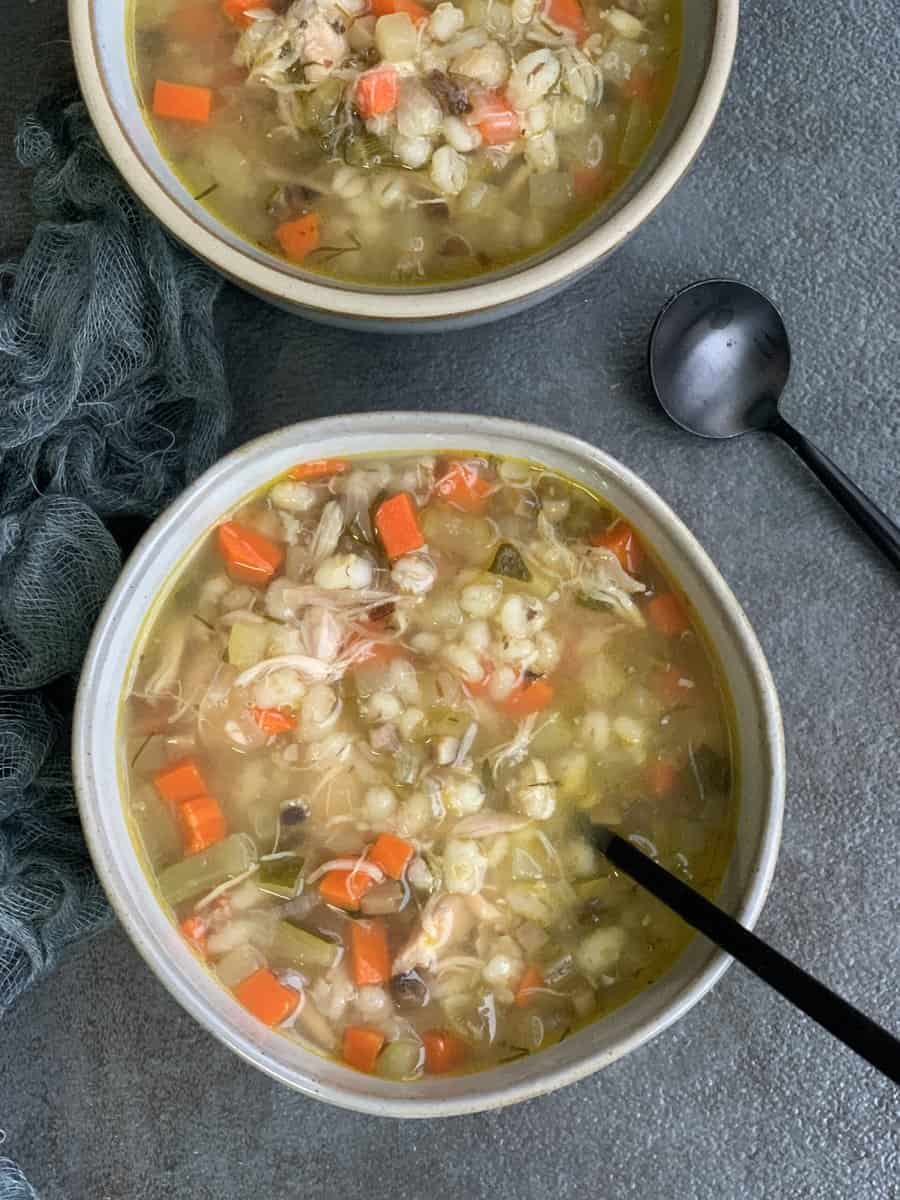 Vegetable Chicken Soup with Barley