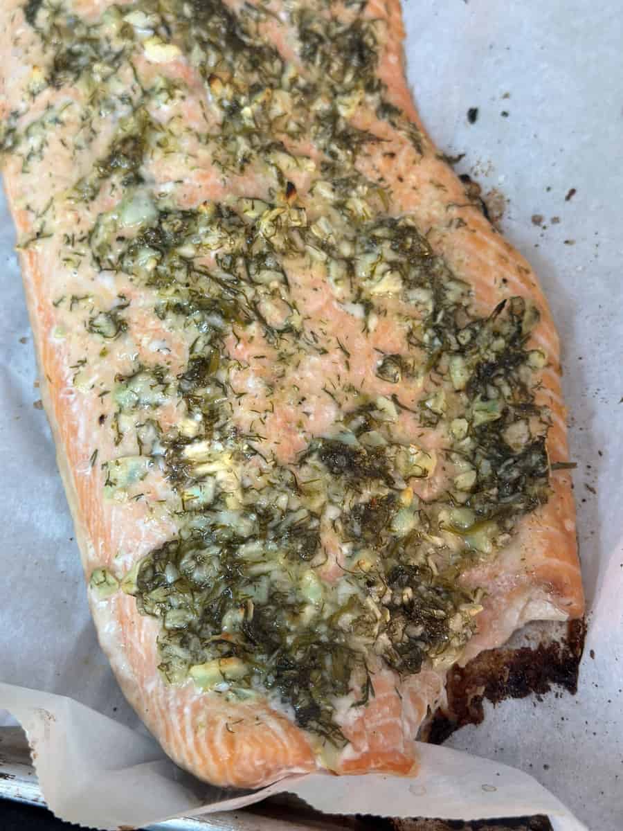 Side of Salmon with Fresh Dill and Garlic